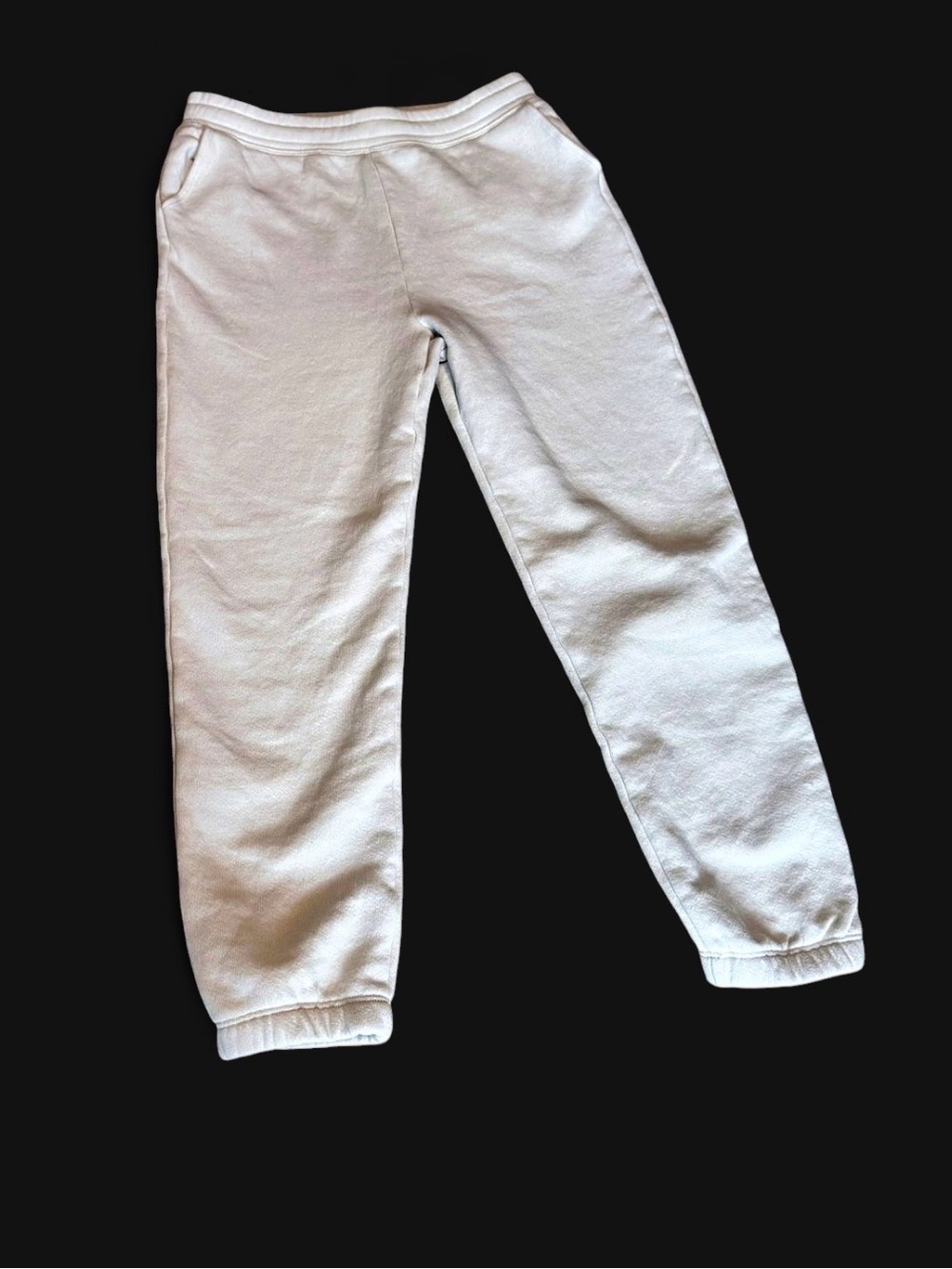 Beyond Yoga Cream Women's Fleece sweatpants Joggers loop waist drawstring sz med